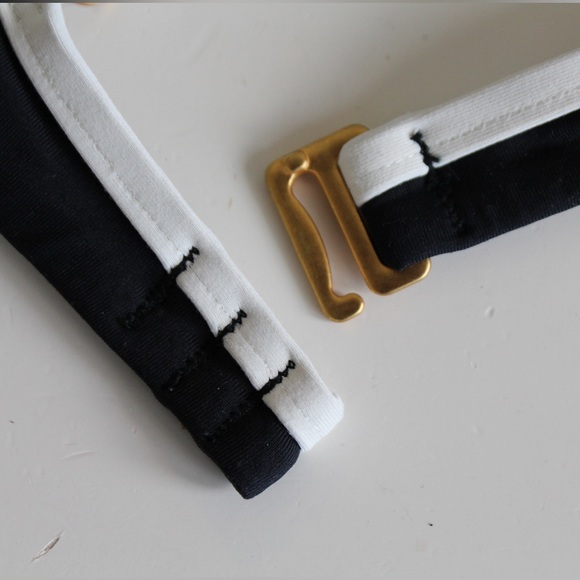 L*SPACE HELENA BLACK AND WHITE BIKINI TOP - S - Picture 6 of 7